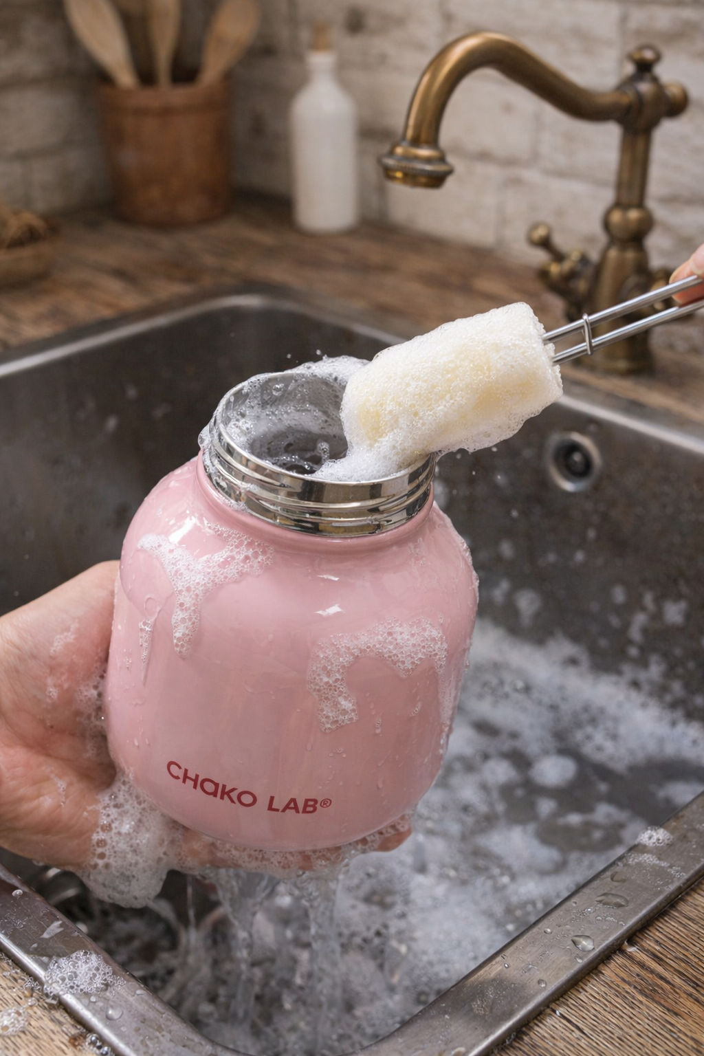 Limpiador para vasos, botellas y termos